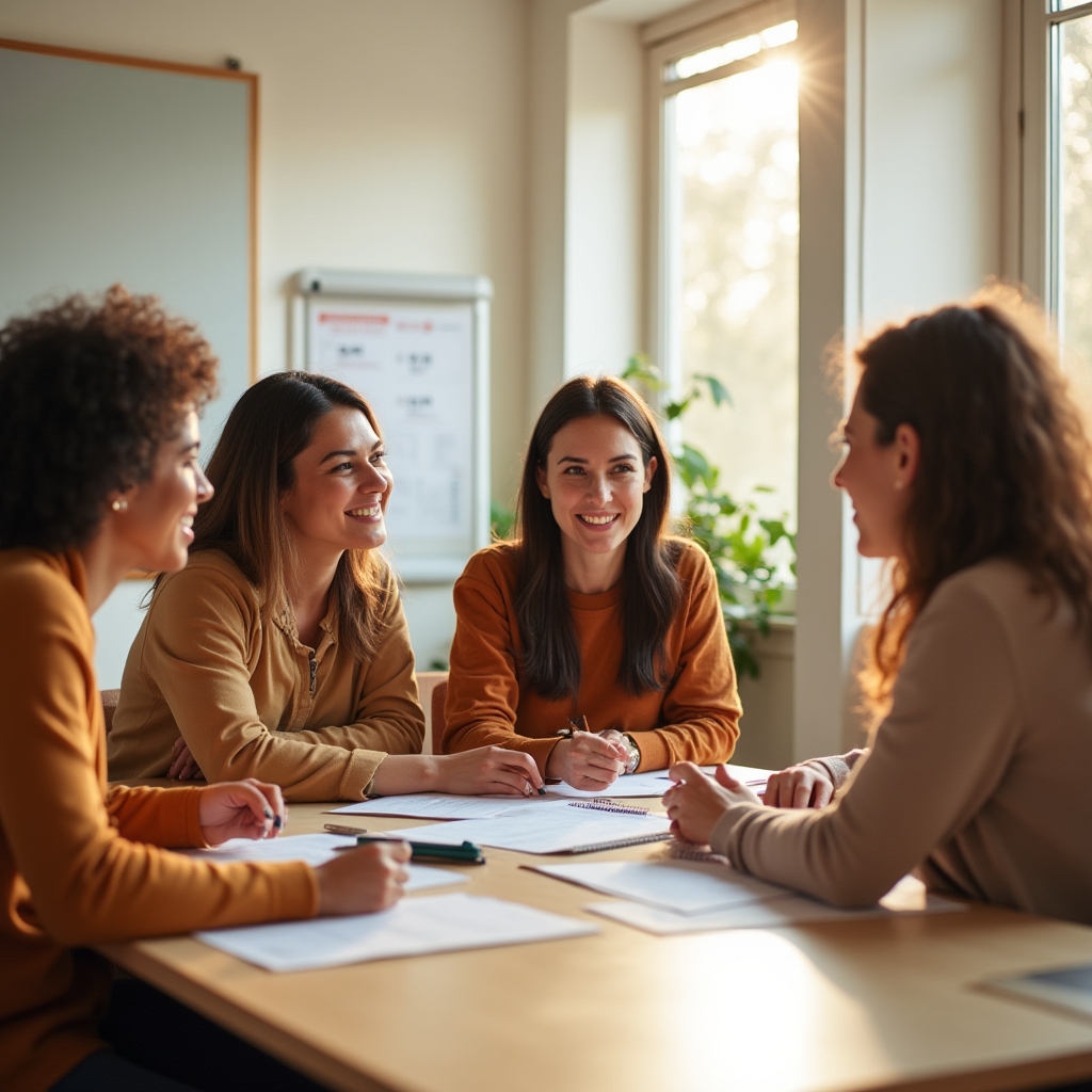 Domestic workers attending a training session on labour rights in Spain