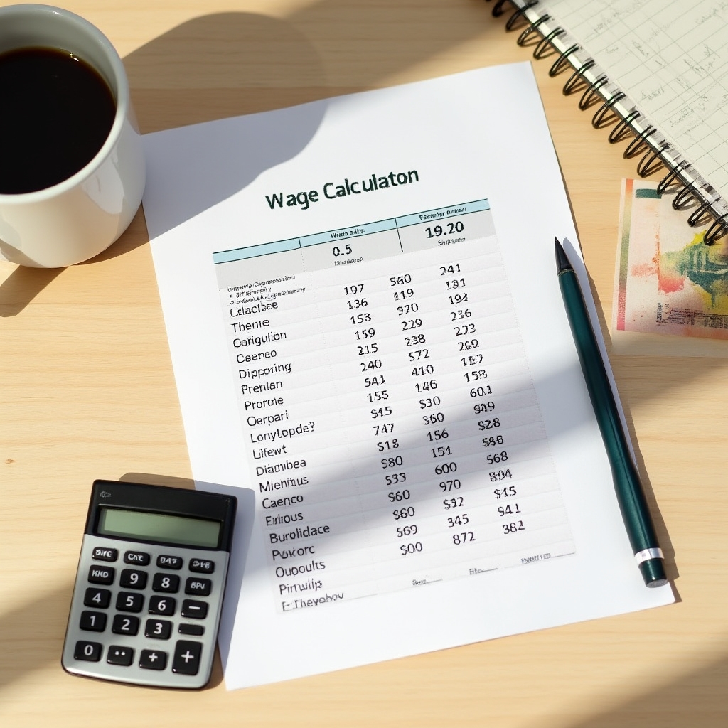 Wage document and calculator representing the application of minimum wage provisions to domestic workers